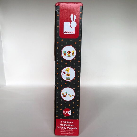 Janod Funny Wooden Magnets 3 Animals -A Day At The Zoo  Brand New - Picture 9 of 9